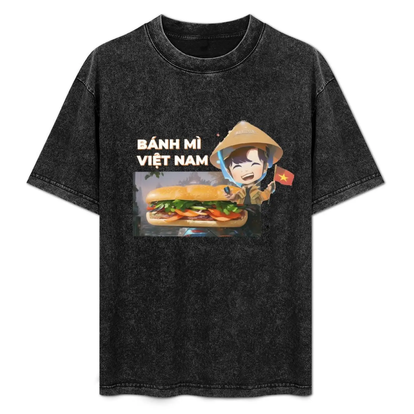 Фото Футболка с принтом Banh mi Viet Nam Food, модная, повседневная, с коротким рукавом №1