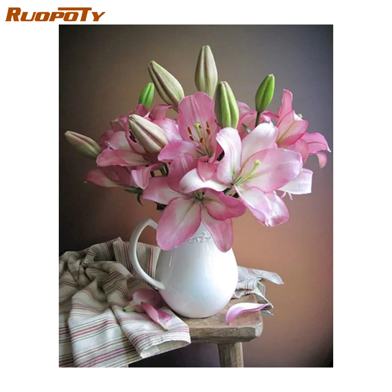 

RUOPOTY 40x5 0 см фотообои на холсте Ручная роспись наборы картина по номеру искусство подарок DIY для домашнего декора