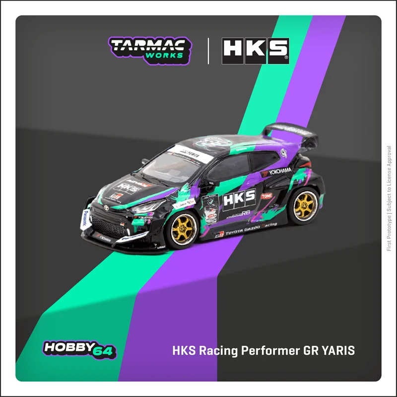 

Tarmac Works 1:64 HKS Racing Performer GR YARIS black Model Car