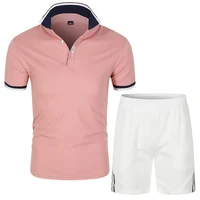 sportswear set mens polo shirt shorts summer sportswear jogging pants streetwear business casual polo shorts set