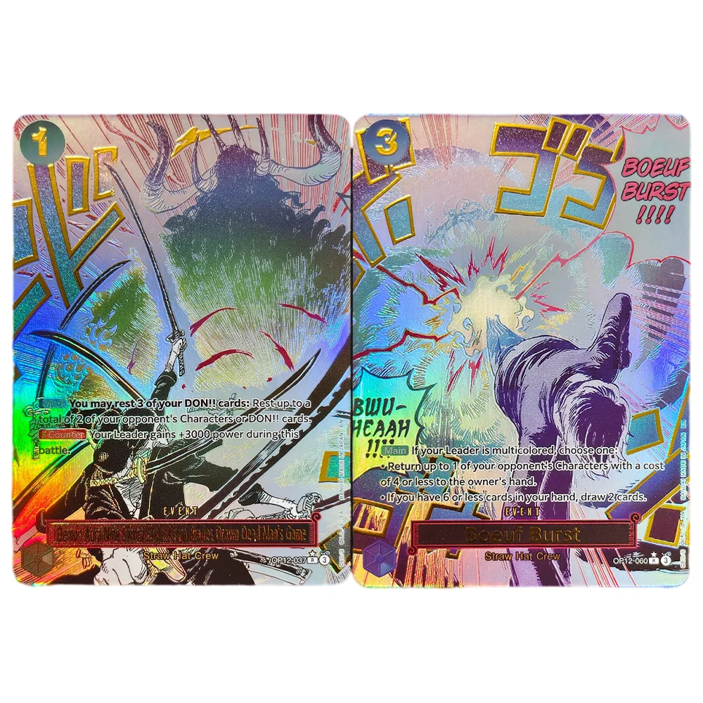 Фото Коллекционные карточки Proxy ONE PIECE Demon Aura Nine Sword Style Asura Blades Drawn Dead Man's Game Boeuf Burst English TCG Anime Cards №1
