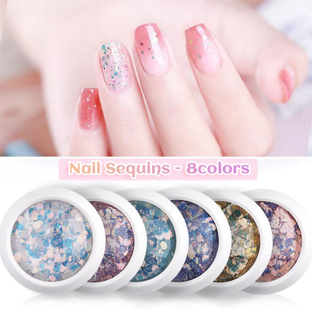 

Nail Art Mixed Glitter Eye Makeup Gradient Color Powder Nail Art Sequin Jewelry Colorful Flashing Nail Art Powder Nail Decor