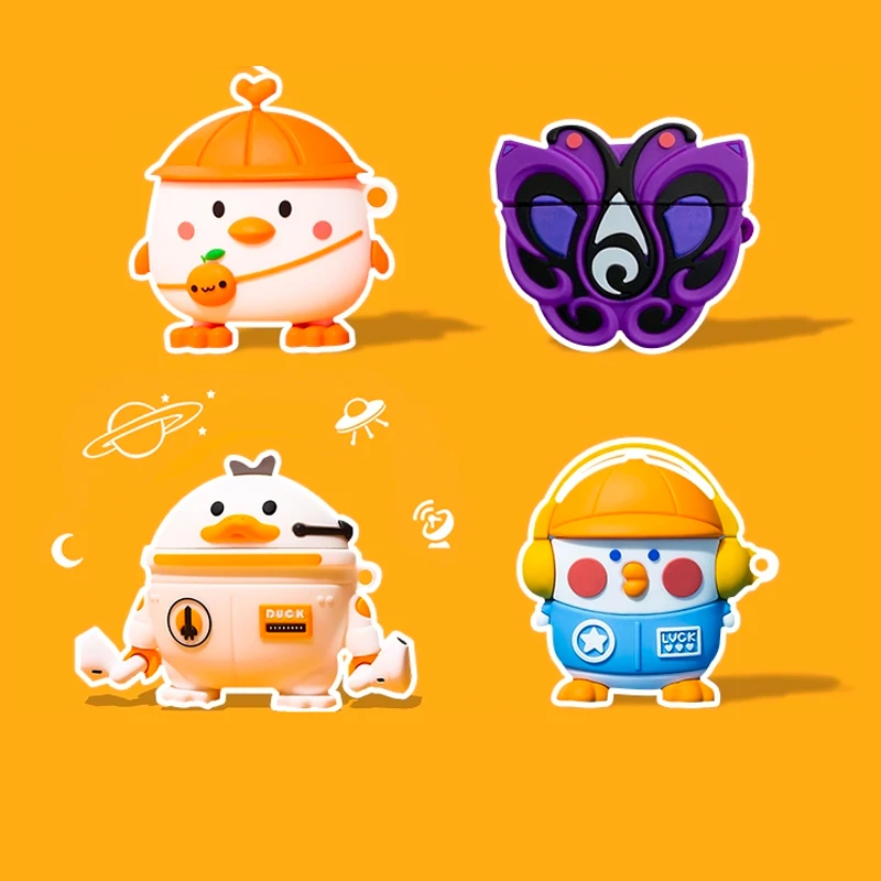 

Suitable for Apple AirPods Cartoon Cute 1/2/3/4 Generation Earphone Case AirPods Pro Silicone Protective Cover