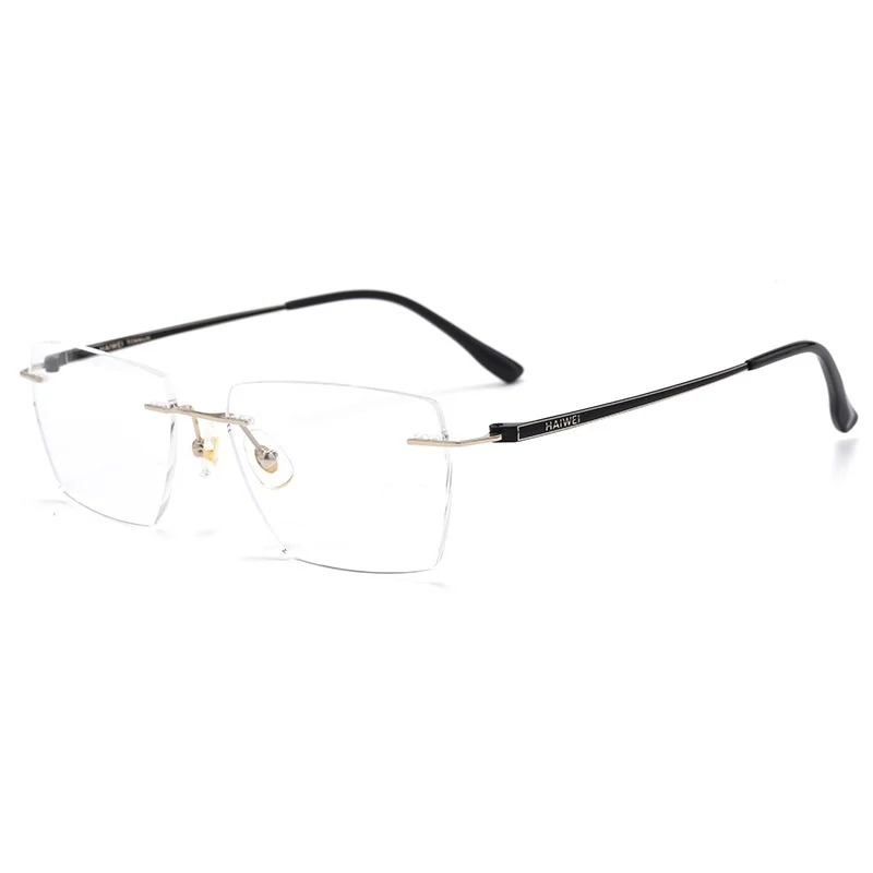 Сверхлегкая титановая оправа для очков деловая безрамочная мужская легкая