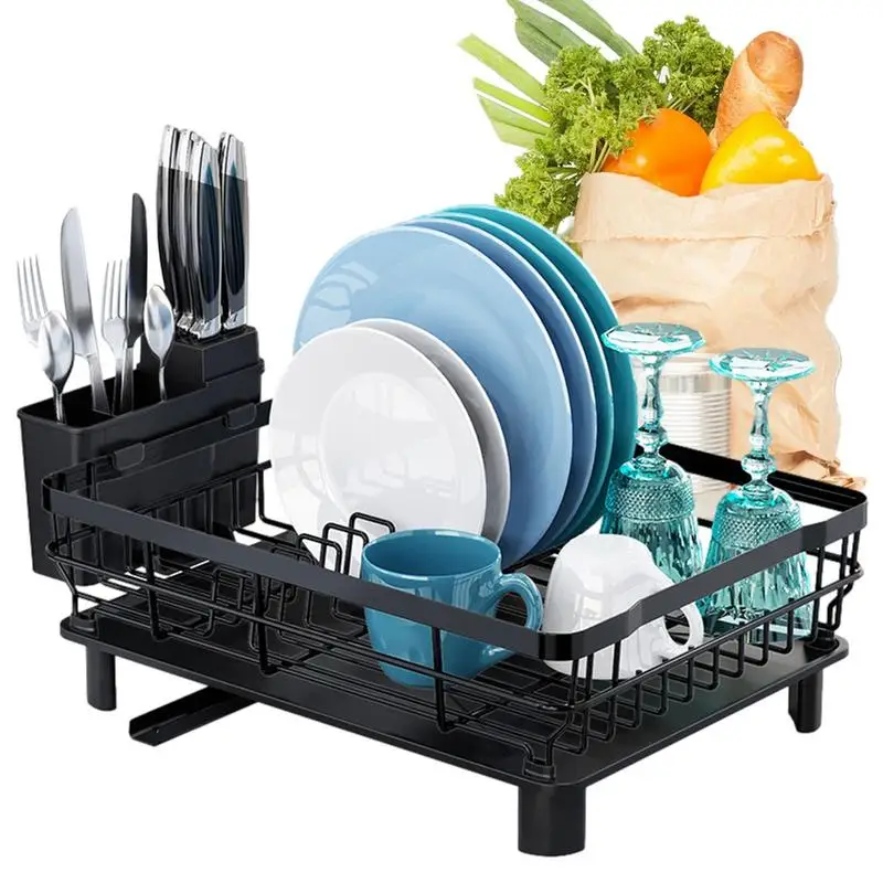 

Dish Drying Rack Kitchen Utensils Drainer Rack With Drain Board Countertop Dinnerware Organizer Kitchen Storage Rack Tools