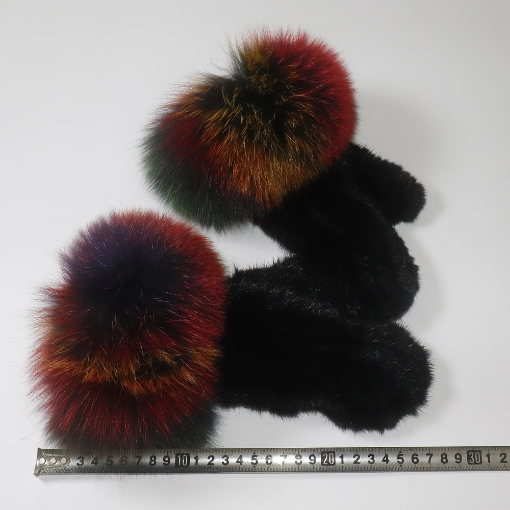 Зимние женские роскошные перчатки из 100% натурального меха норки с манжетами