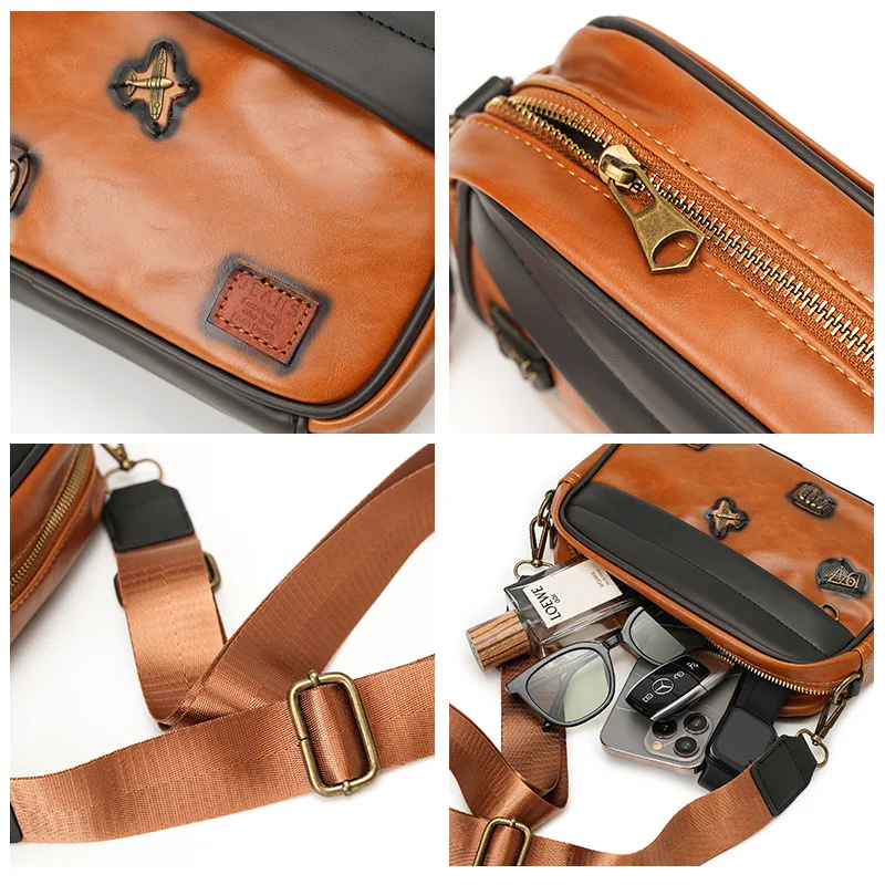 Рисунок 6 - Мужская сумка через плечо в стиле ретро с значком