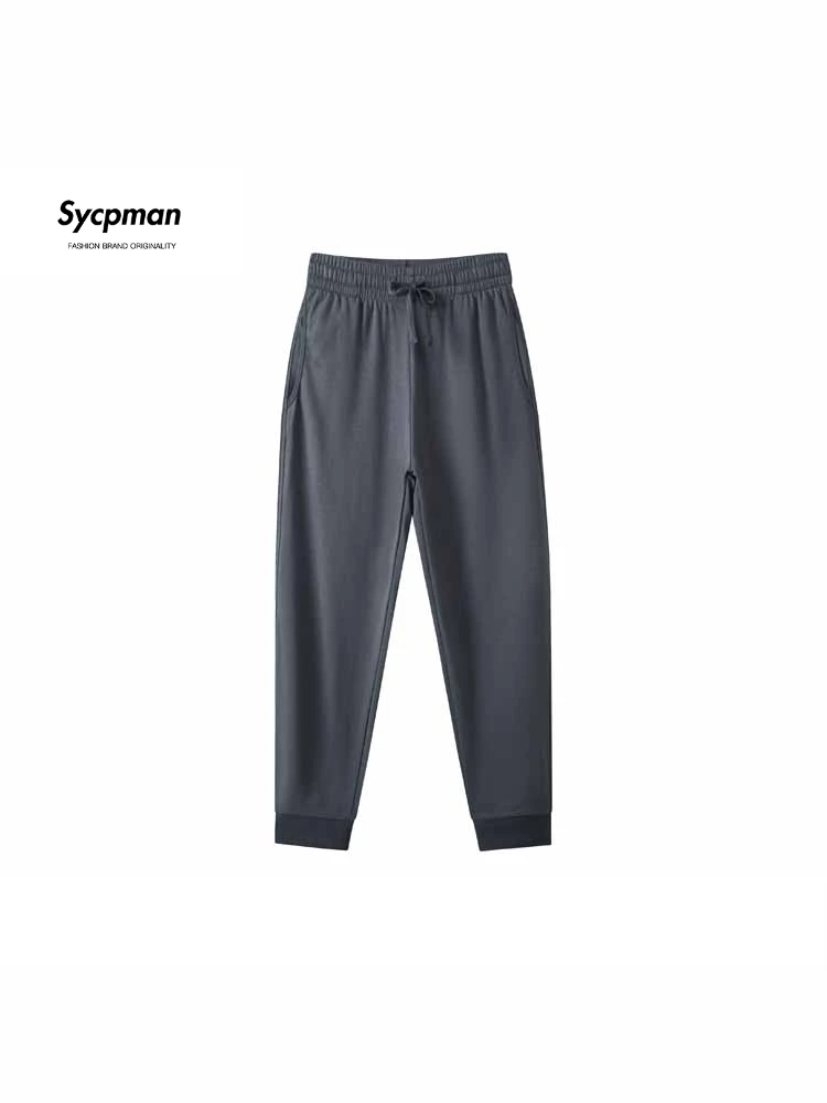 

Брюки Sycpman мужские прямые повседневные, трикотажные эластичные брюки на шнуровке для женщин, осенние свободные спортивные штаны, уличная одежда для пар