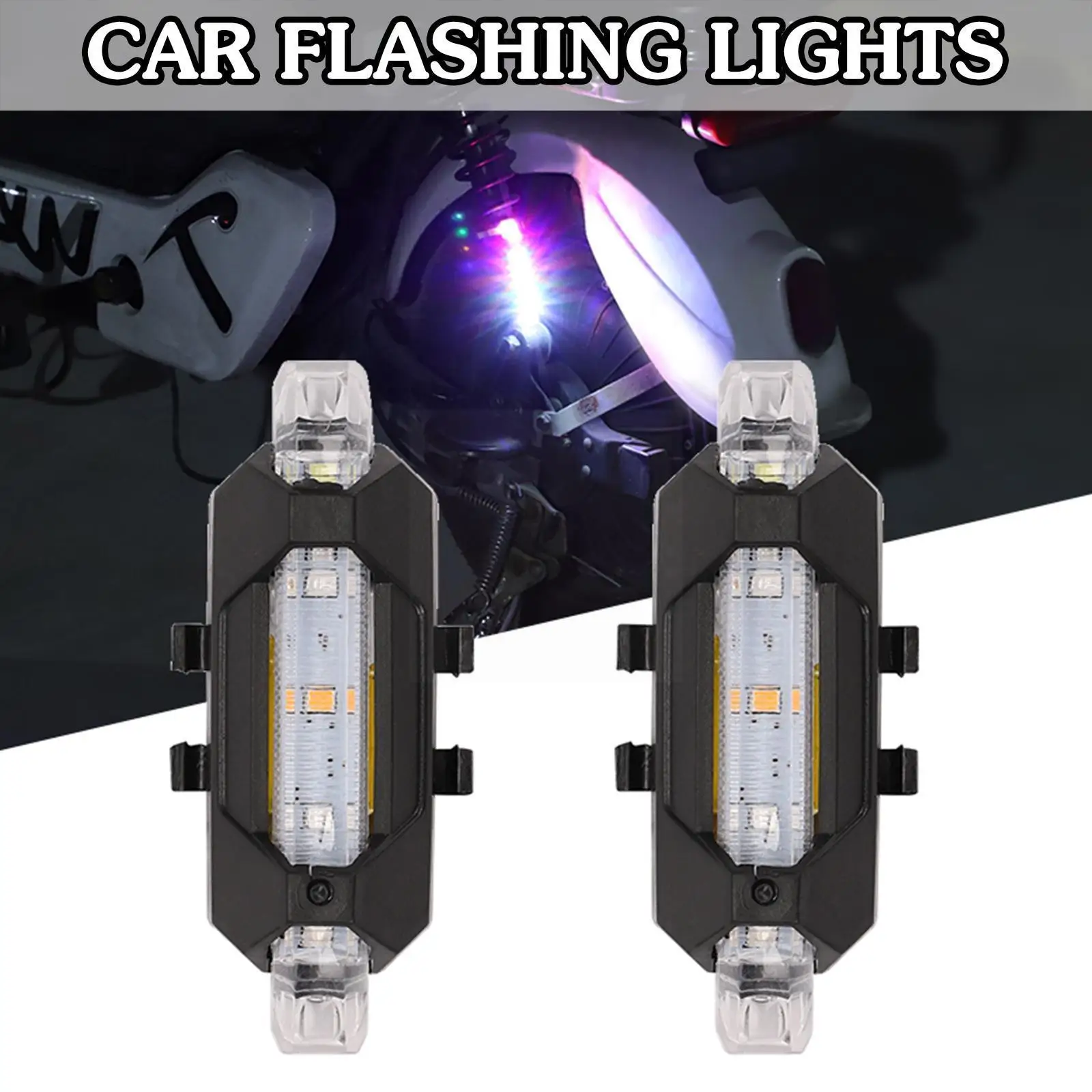 

Универсальная светодиодная сигнальная лампа для предотвращения столкновений для автомобиля мотоцикла 3 Предупреждение льная лампа мигающ...