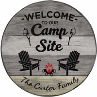 newcos personalized welcome to our campsite on vintage wooden board camper spare tire covers wheel covers protectors fits tire