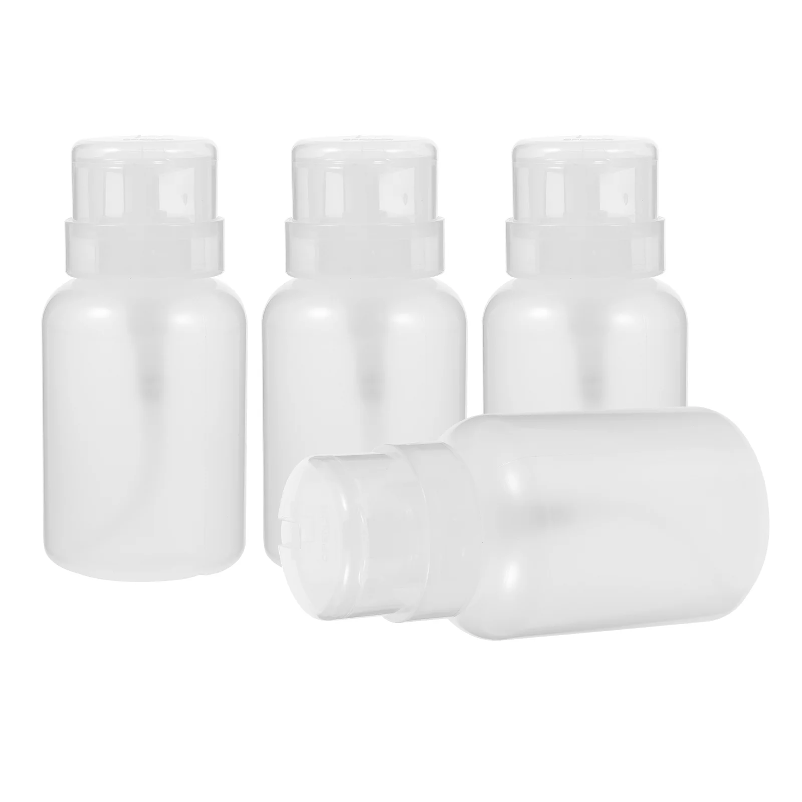 

4 Pcs Refillable Liquid Bottles Pump Dispenser Nail Polish Makeup Remover Jar