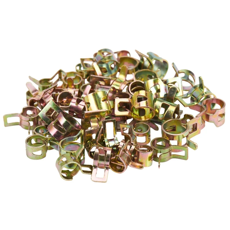 

50Pcs 5/6/7/8/9Mm Spring Clip Fuel Line Hose Water Pipe Air Tube Clamps Fastener