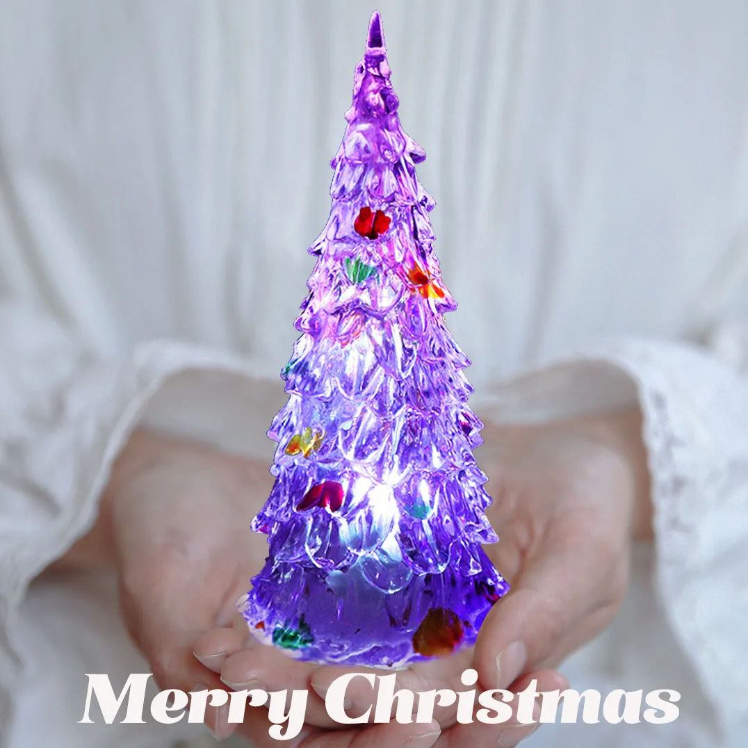 

Christmas gifts for girlfriends painted Christmas tree lights crystal colorful night lights for girlfriends friends and family