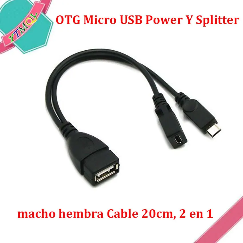 20-100 шт. OTG Micro USB Power Y-образный разветвитель адаптер a 5-контактный кабель macho hembra 20