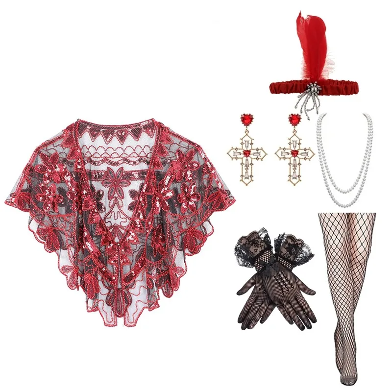 

Retro 1920S Dinner Shawl Beaded Sequins Evening Dress Party Dress Shawl