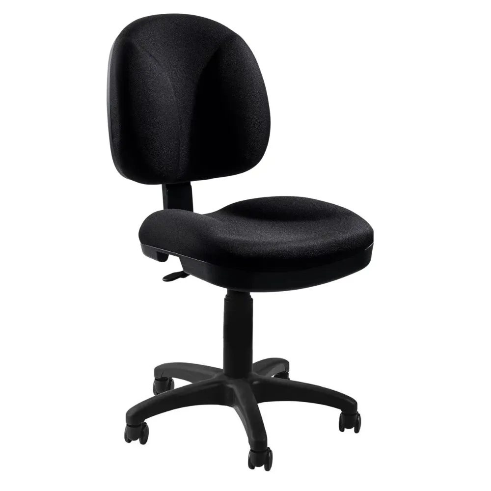 

Comfort Height Adjustable Armless Task Chair with Plush Padded Seat - Black