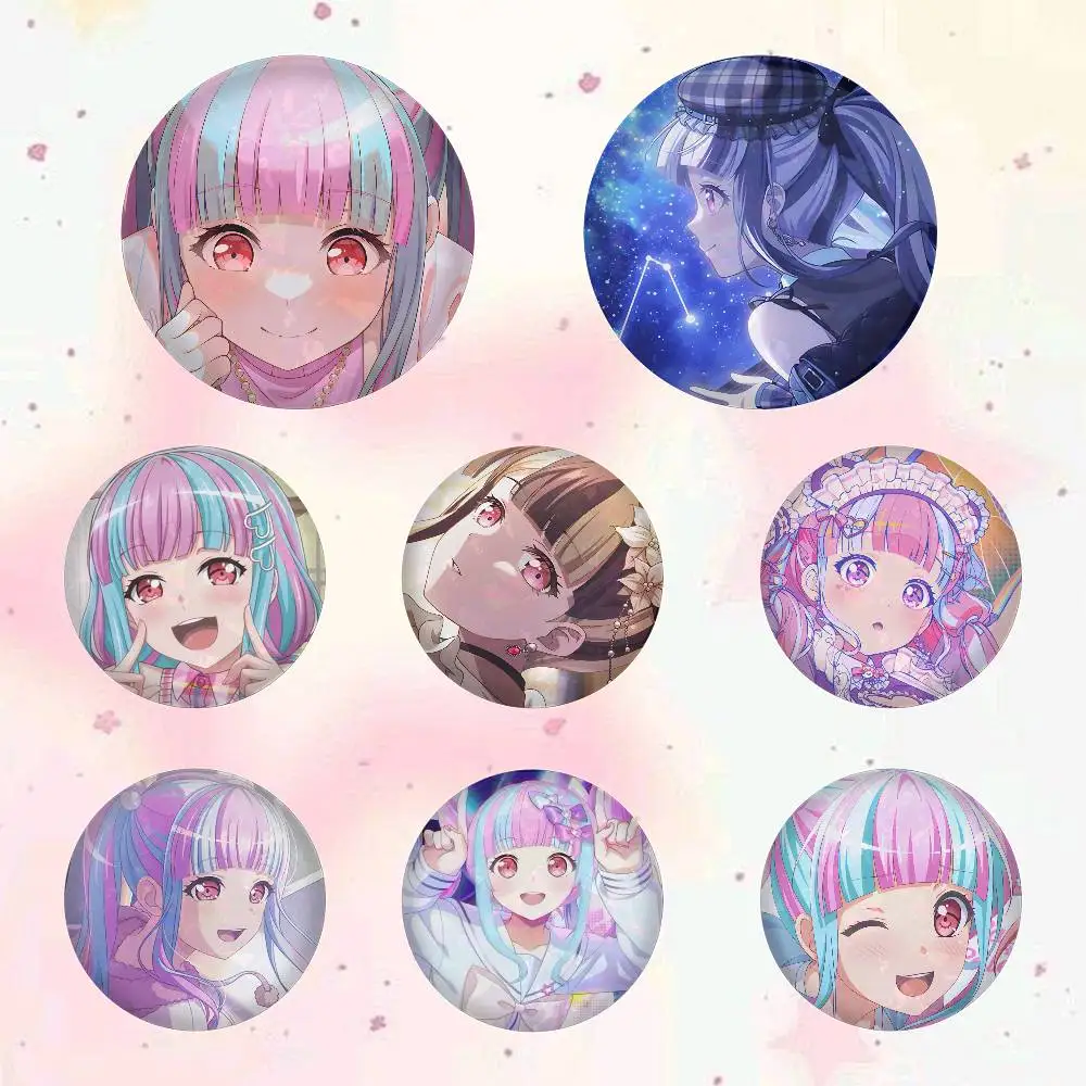 Фото Значки-пуговицы Nyubara Reona BanG Dream: круглые, креативные, броши-значки, аксессуары для декора сумок, подарки для фанатов и друзей №4