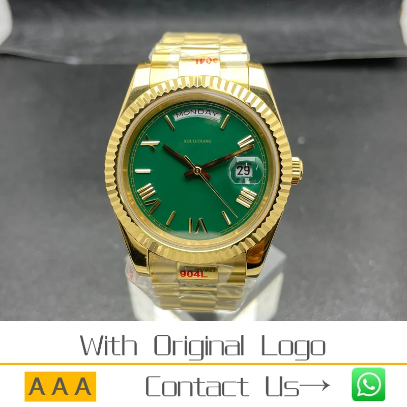 

RLX 40mm Man Mechanical Automatic Watch Jubilee Strap Sapphire Glass 904 Stainless Steel Green Dial Luxury Watch