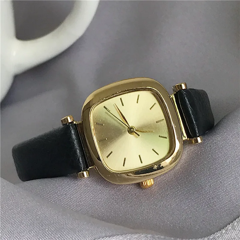 

Retro Literary Watch Female INS Style Temperament Small Square Plate for Women Girl