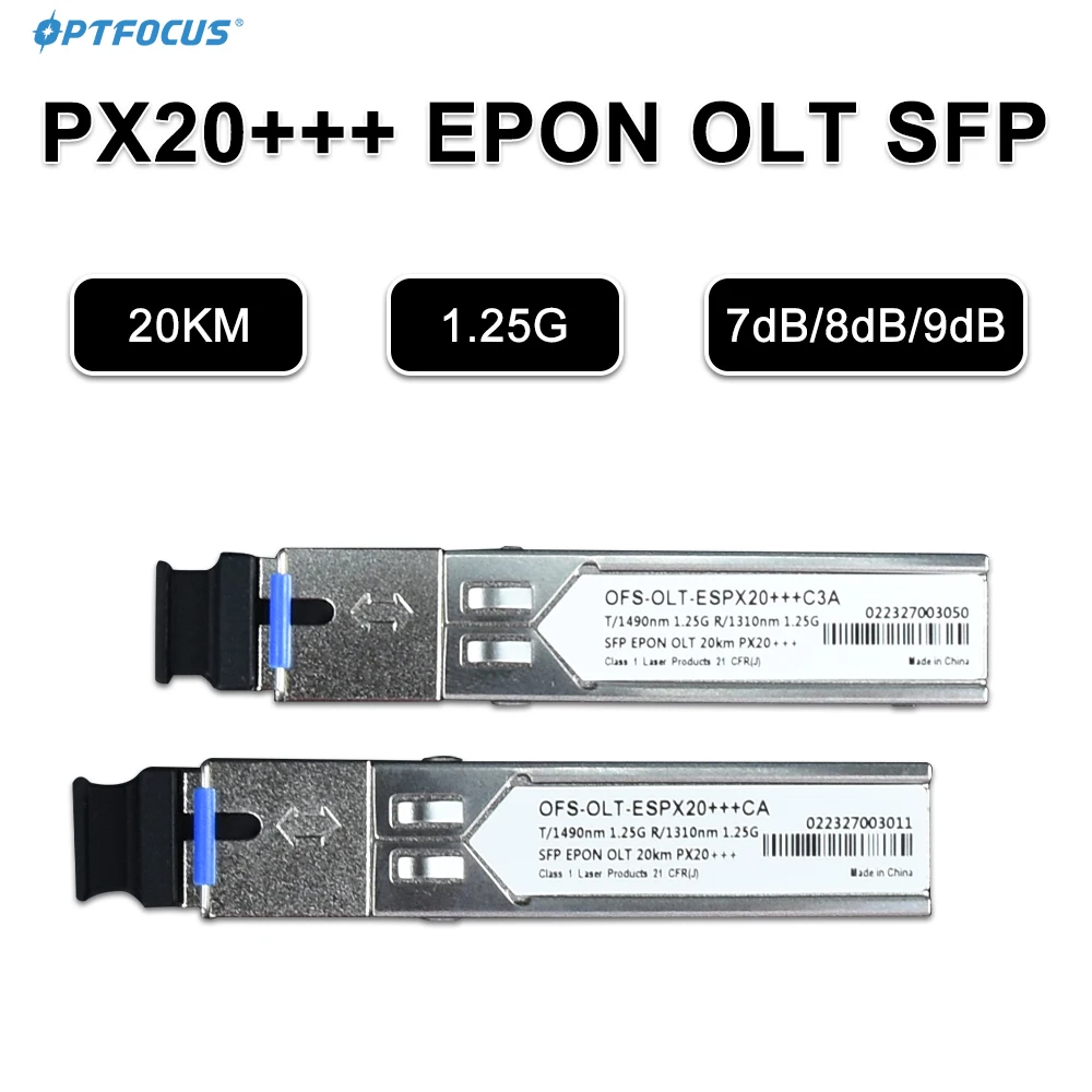 OPTFOCUS 1 4 8 шт. EPON GBIC 7dB 8dB 9dB Mini GBIC 1,25G PX20 +++ 20 км EPON OLT SFP совместим с ZTE Huawe Fiberhome