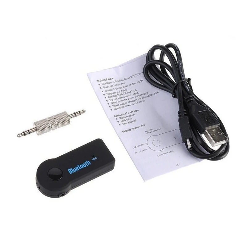 

Беспроводной Bluetooth-аудиоприемник JABS 3,5 мм для автомобильного стерео музыкального адаптера