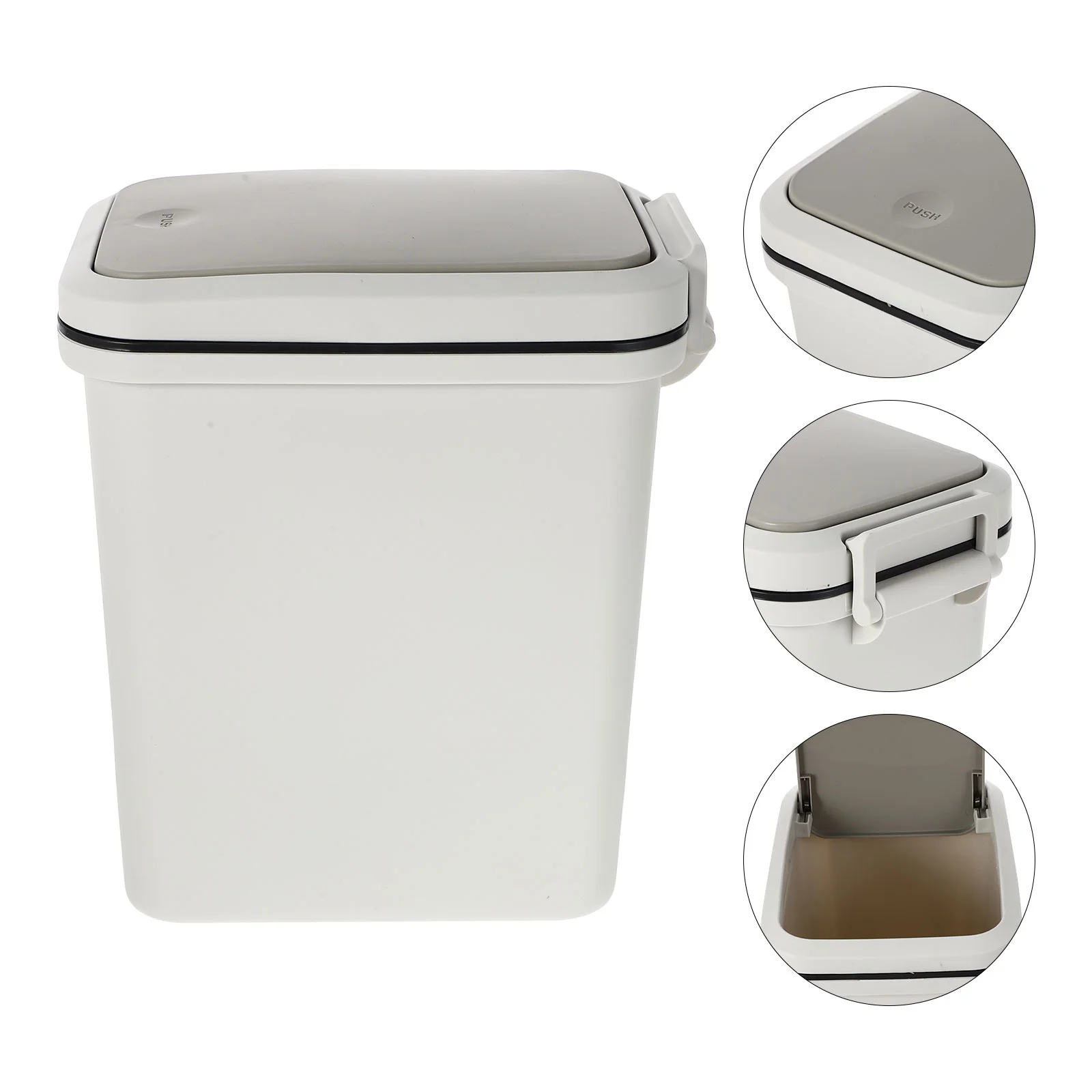 

Trash Can Bin Container Garbage Office Waste Container Kitchen Press Type Paper Basket Recycling Vintage Can For Bathroom