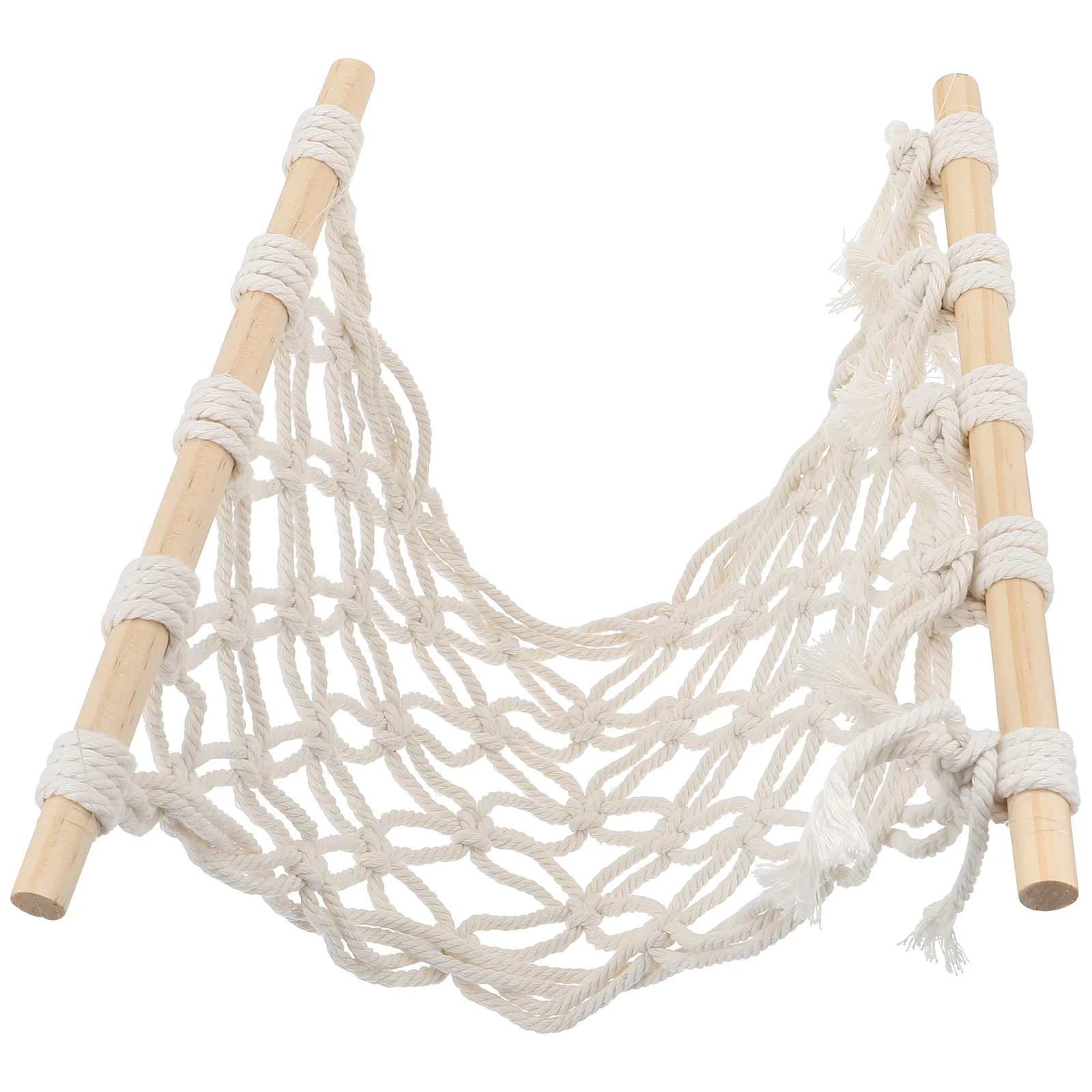 

1Pc Handwoven Macrame Hammock Hanging Fruit Vegetable Hammock Home Decoration (White)
