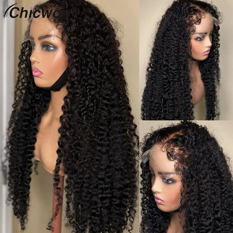 

Curly Baby Hair Edges Pre Plucked 13x6 HD Lace Front Virgin Human Hair Wigs For Women Kinky Curly 250% 13x4 Lace Frontal Wigs