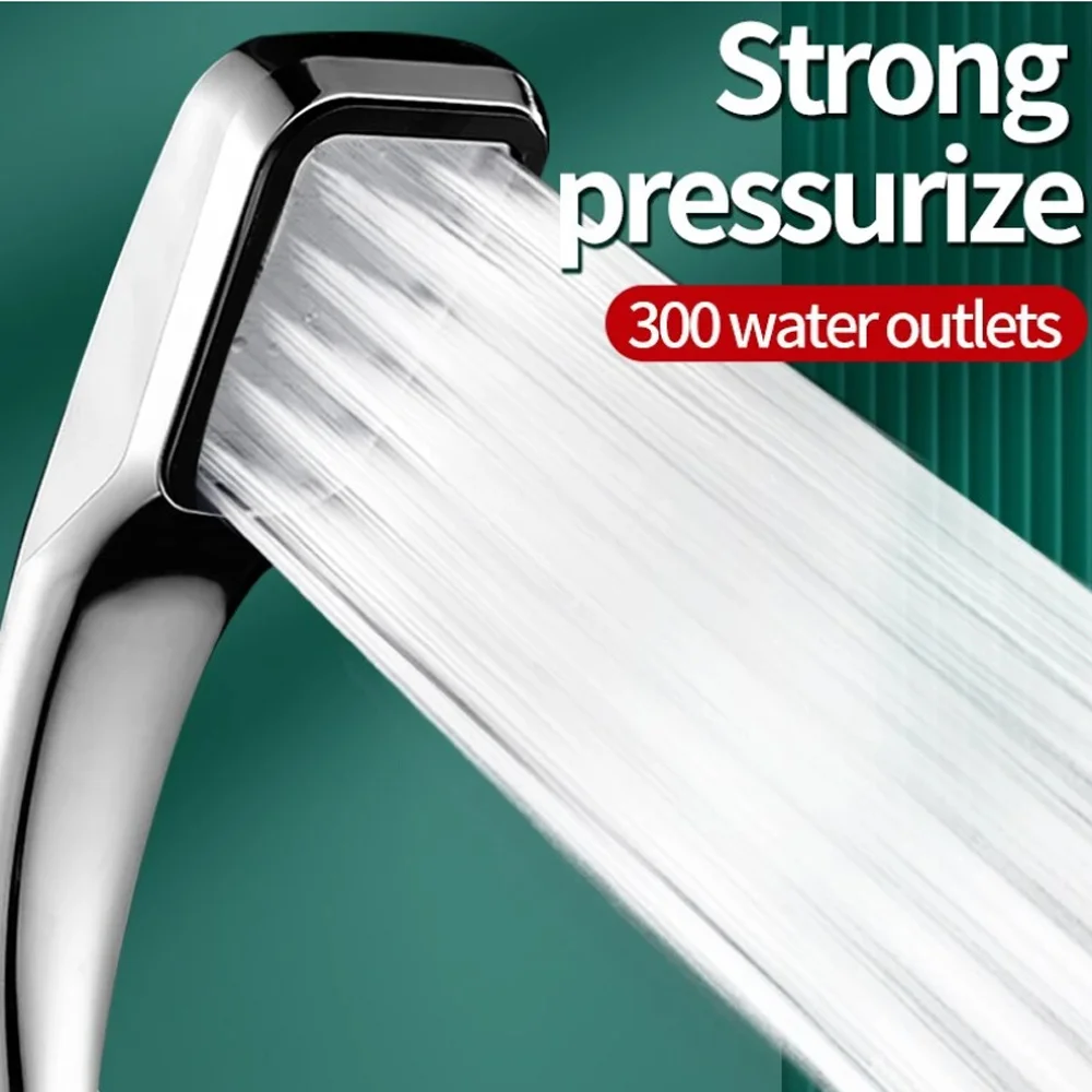 

300 Holes High Pressure Shower Head Square Rainfall Pressurized Showerhead Chrome Water Saving Spray Nozzle Bathroom Accessories