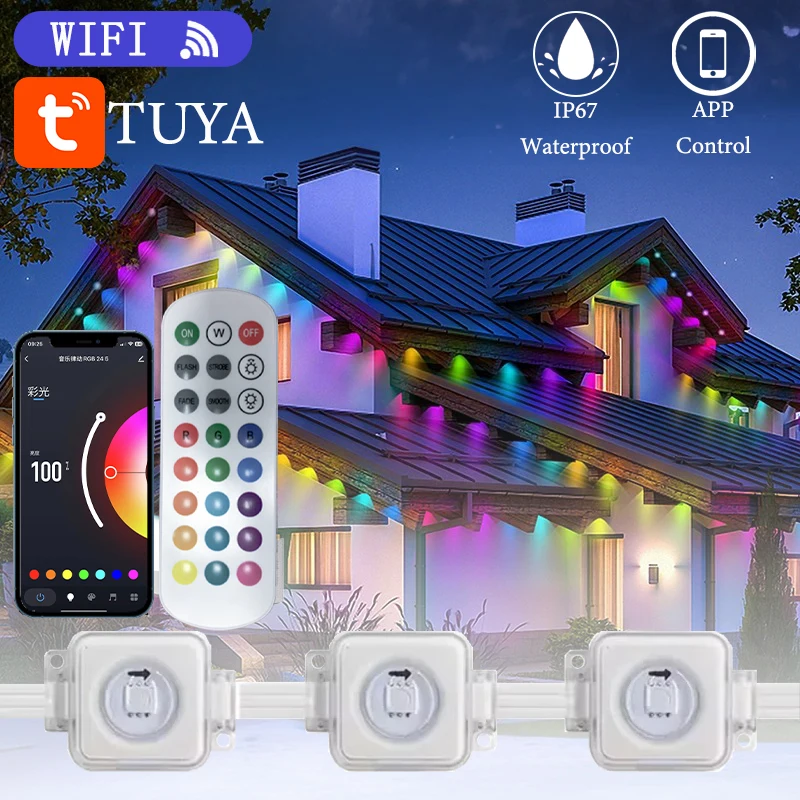 Рождественские украшения уличная постоянная интеллектуальная лампа Eave
