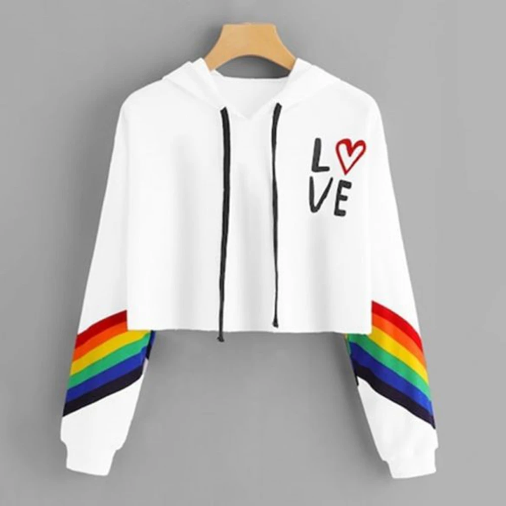 

Женская толстовка с капюшоном и принтом Love, с длинным рукавом и круглым вырезом