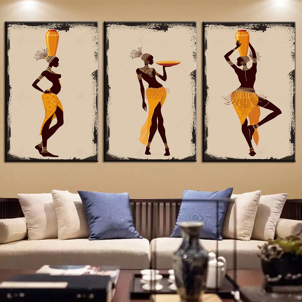 

Artsailing 3 Piece Art Ancient Egypt Woman Canvas Painting Hotel Mural Artwork Wall HD Posters For Home Living Room Decoration