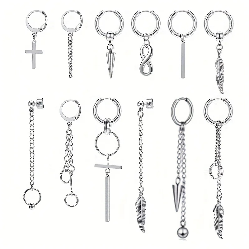 12 шт./набор Подвесные серьги-кольца
