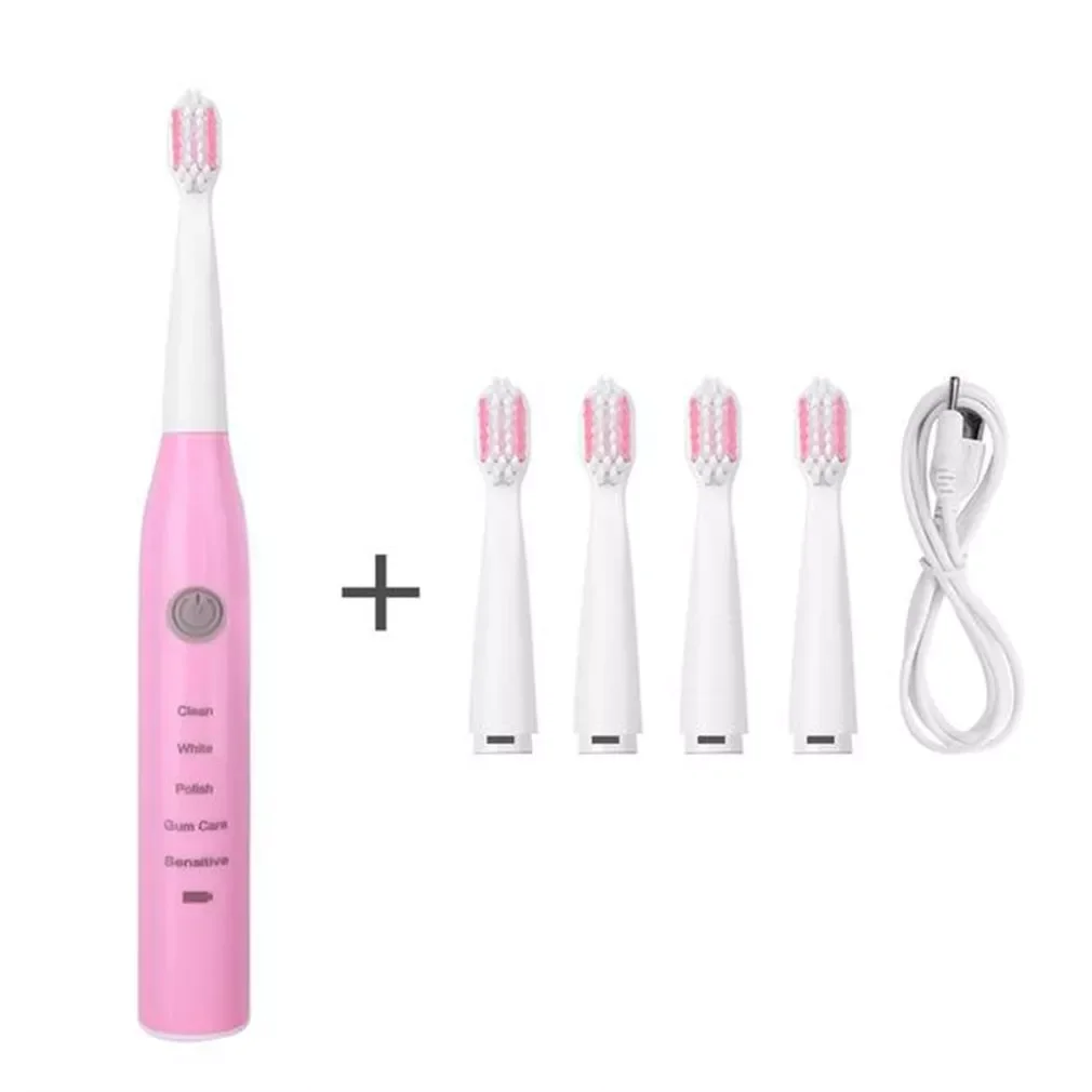 

Electric Toothbrush Sonic Wave Rechargeable Top Quality Smart Chip Toothbrush Head Replaceable Whitening Tooth brush