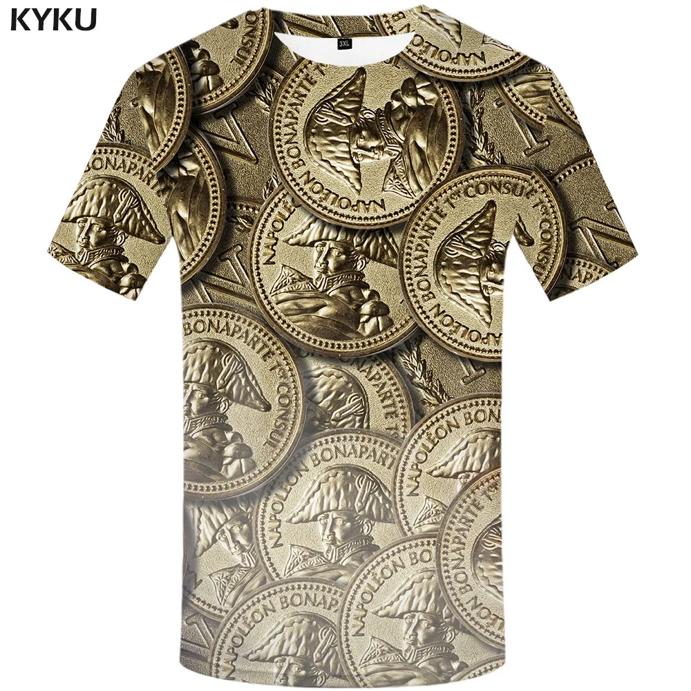

Dollar T-shirt Men's Money Casual Russian 3D Printing Harajuku Print Round Neck Short Sleeve