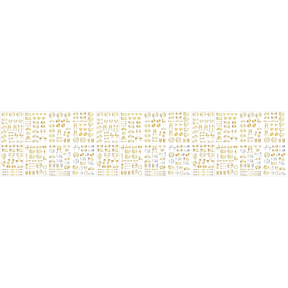 

3 PCS Fake Body Stickers Charming Wedding Temporary Tattoos Bachelorette Party Banquet Metal