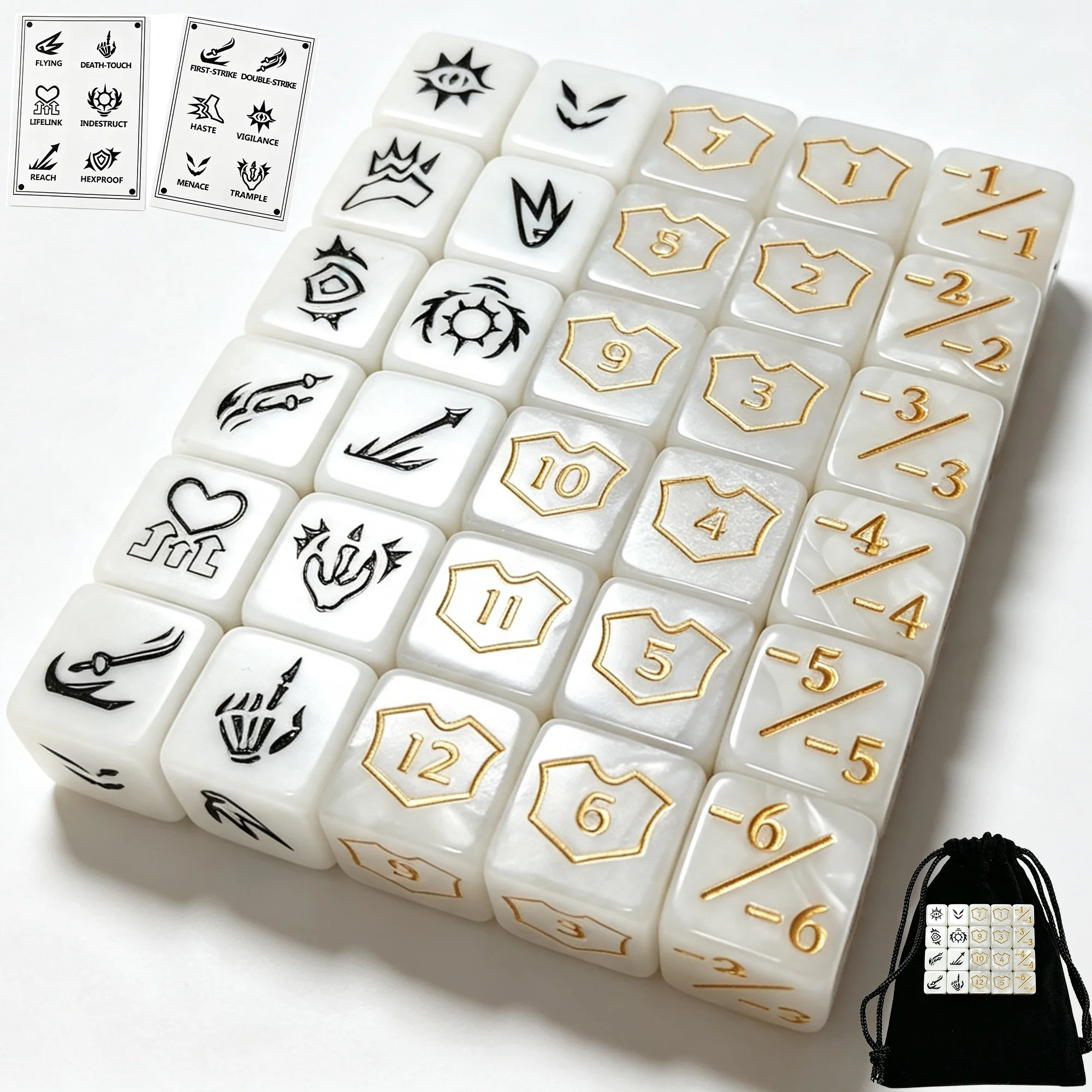 10 шт. игральных костей DND MTG +1-1, набор кубиков D&D с положительными и отрицательными значениями, жетоны Magic the Gathering с сумкой для хранения, игровые аксессуары. (art.: 3920dccca580e) - 3920dccca580e