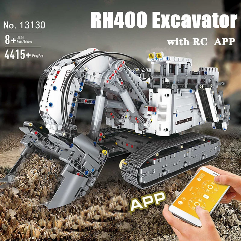 

Электрическая серия Liebherrs Terex RH400, экскаватор R9800, мотор, радиоуправляемая модель автомобиля, строительные блоки, кирпичи, совместимы с 42100 иг...