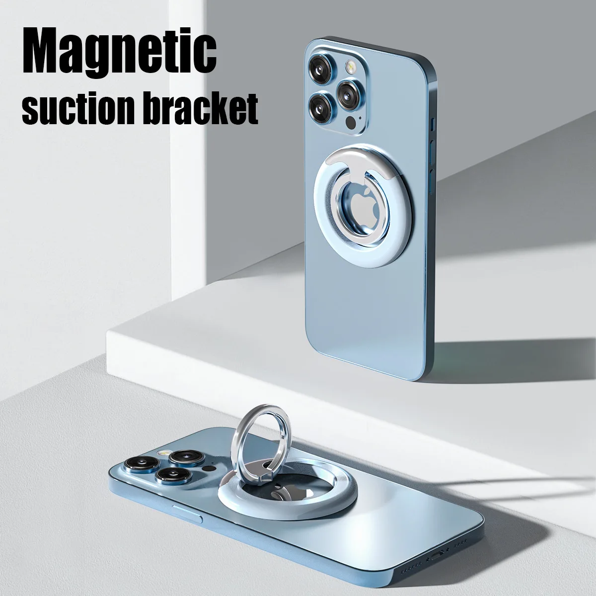 Metal Desktop Bracket Magnetic Suction Phone Ring Bracket Zinc Alloy Material Ultra-thin Phone Holder