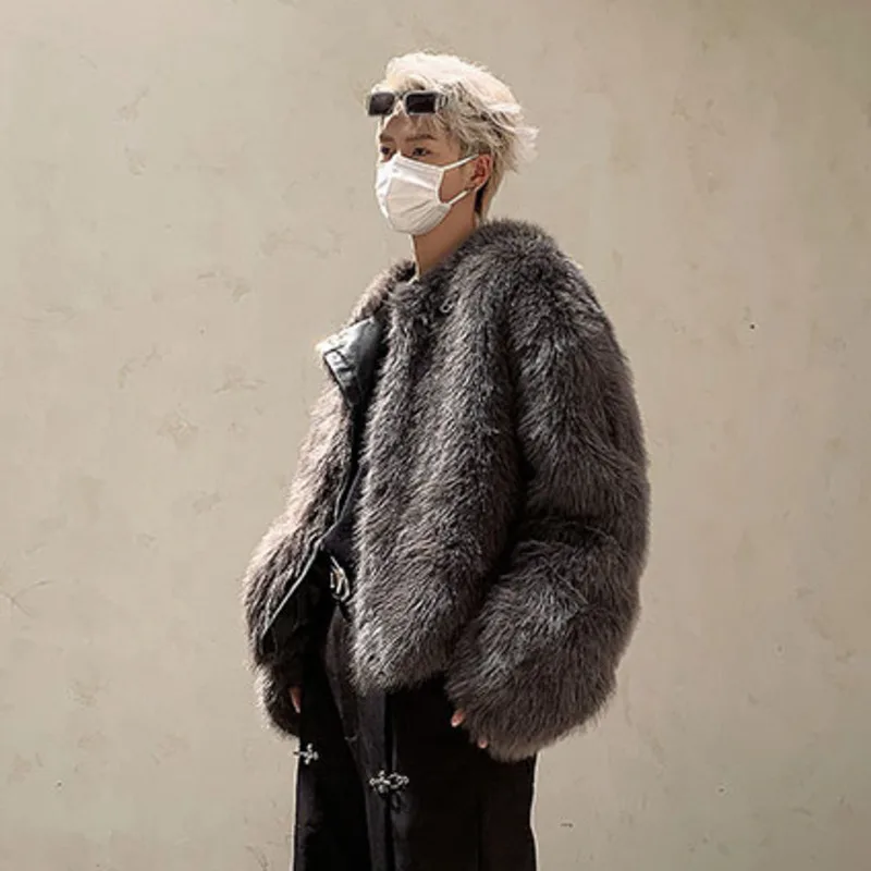 PFHQМужские утепленные куртки из искусственного меха осенние теплые лисьего