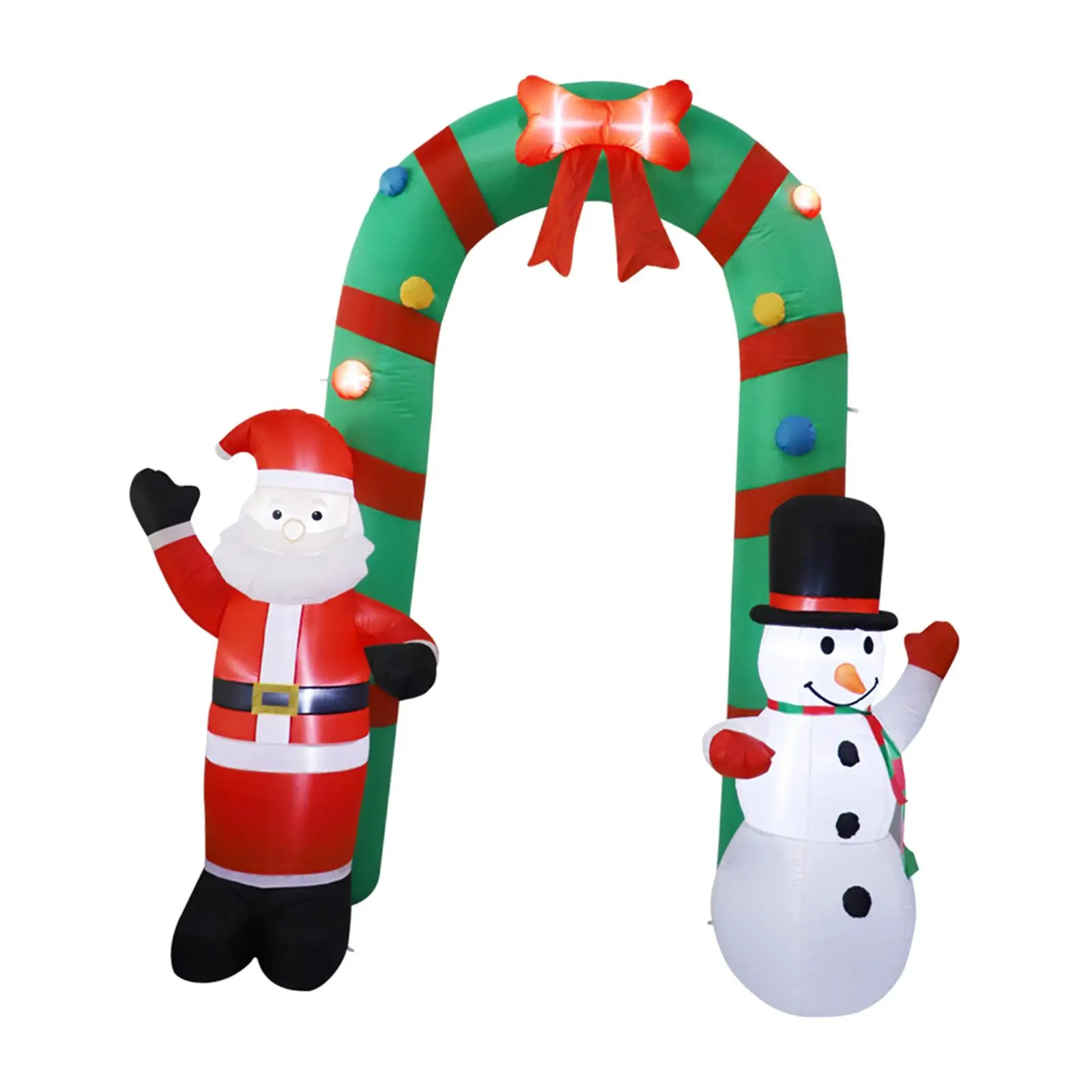 

8 ft Inflatable Santa Claus and Snowman Arch Lighted Christmas Inflatable Archway for Holiday Home Outdoor Decorations Props