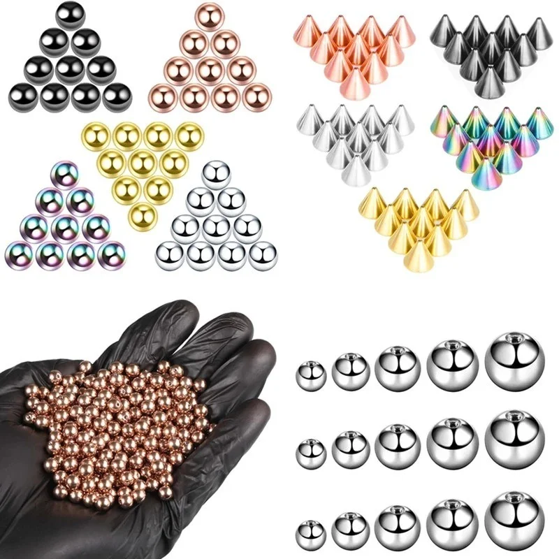 

10Pcs/Lot 16G Titanium Screw Balls Accessories Body Jewelry Rings Lip Nipple Pircings Eyebrow Piercings Stretcher Rings пирсинг