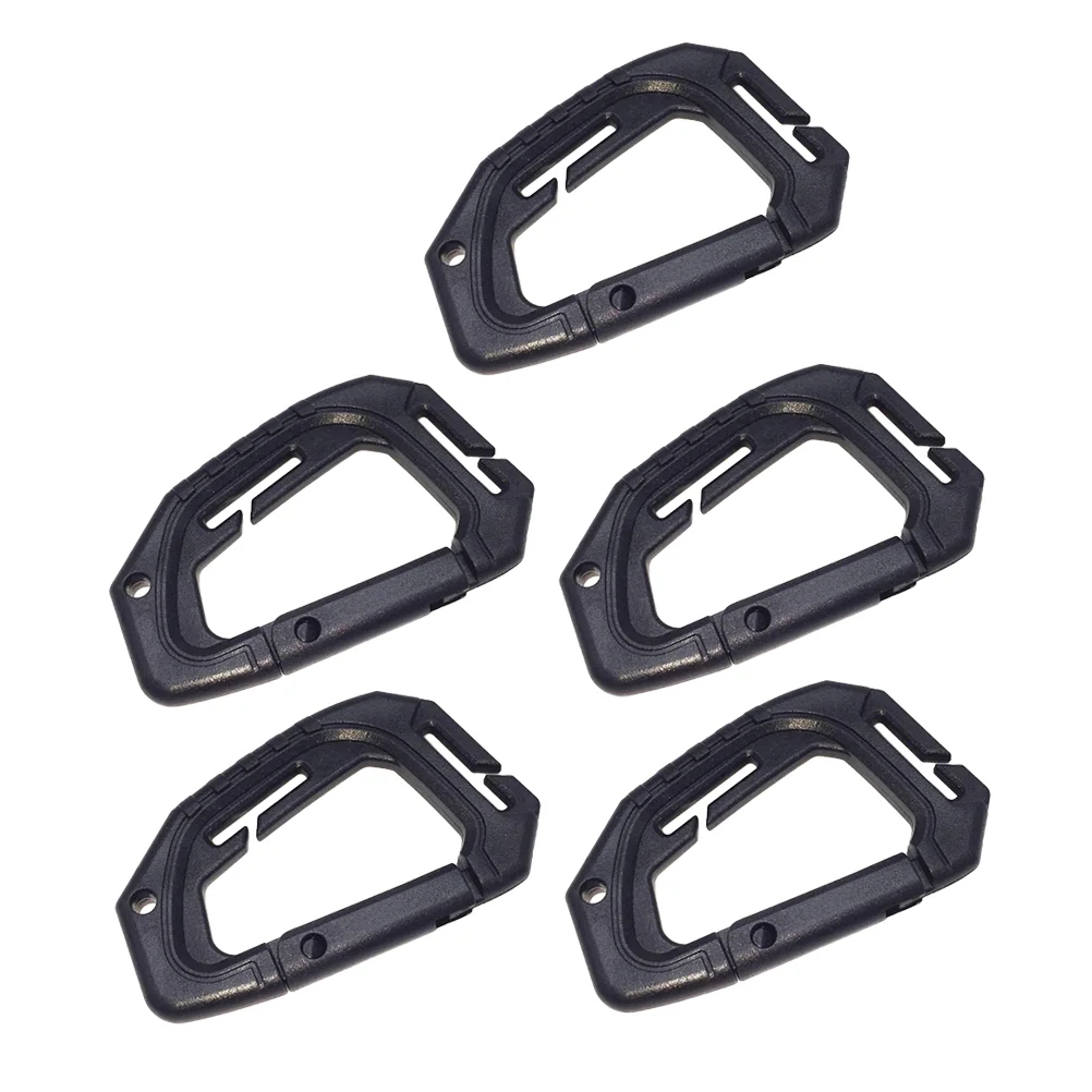 

5pcs D Ring Carabiners Clip Lightweight D Shape Carabiner Hanging Hook Buckle for Webbing Outdoor Climbing Key Chain (