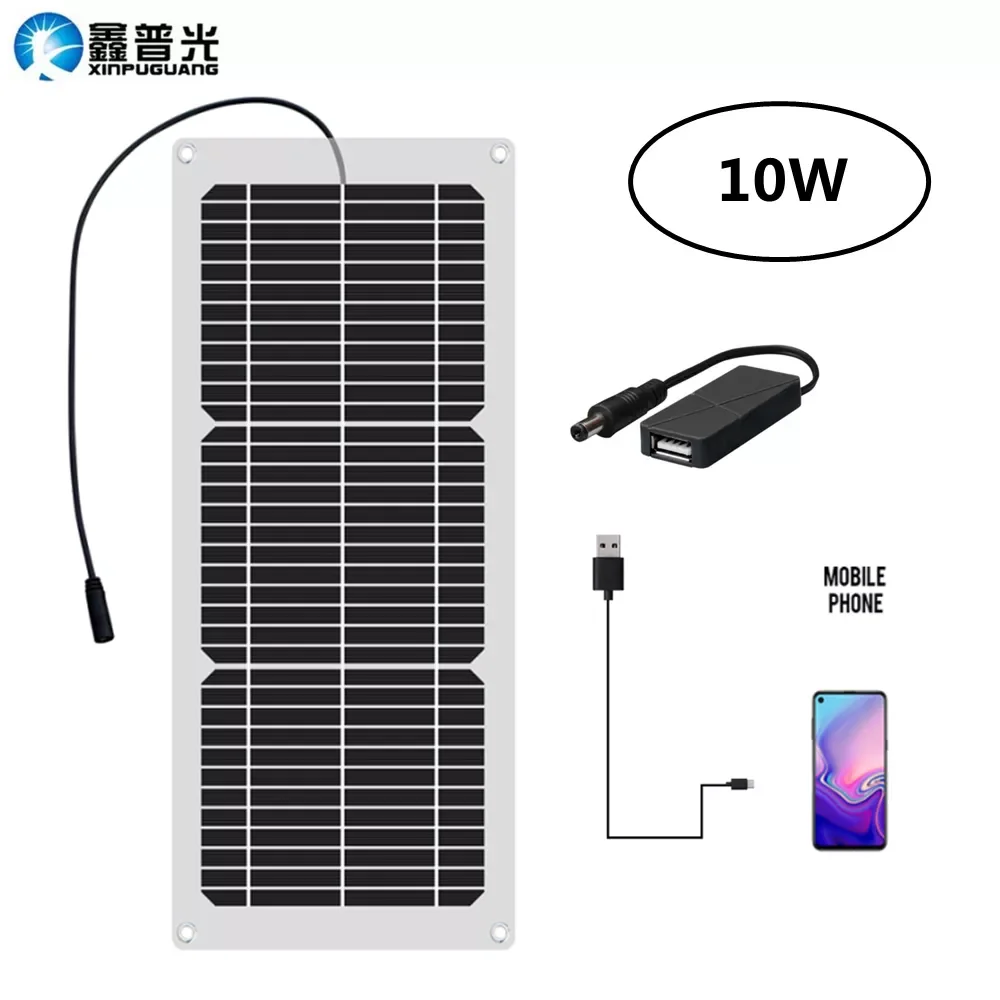 

NEW Portable Solar Charger Monocrystalline Semi-flexible Solar Panel Module Outdoor Travel Camping Phone Car 12V/24V Battery Cha