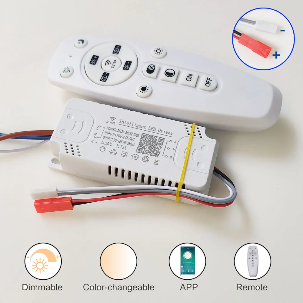 

2.4G Intelligent LED driver remote control APP dimmable color-changeable transformer FOR LED tape chandelier (20-40-60-80W)X2