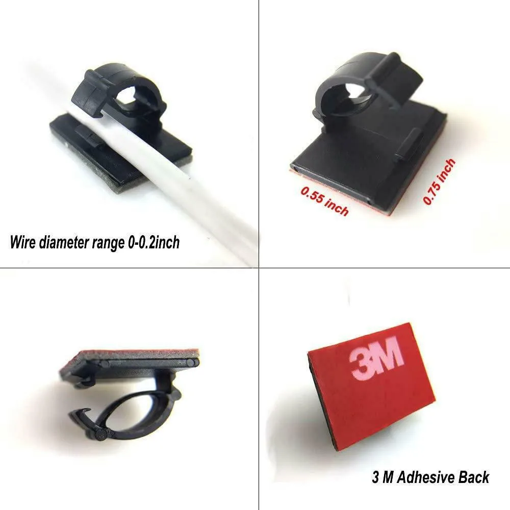 

100 Pcs Cable Clips Wire Holder Clamps Car Data Cable Organizer Wire Management Cord Tie Holder Fixed Cable Clamp 19 X 14 Mm