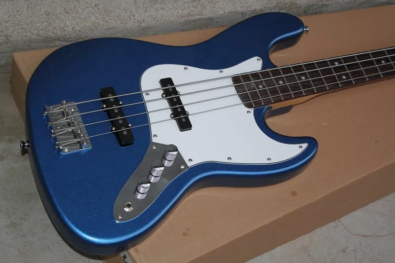 

Chinese guitar factory custom New blue 4 String Jazz Bass Guitar 01