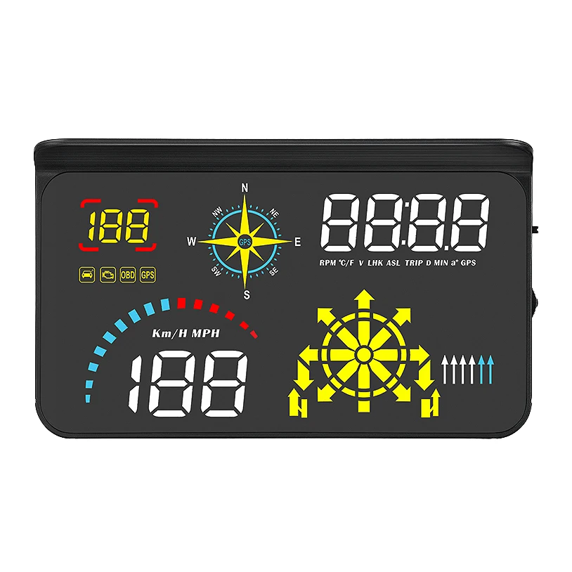 Автомобильный проектор на лобовое стекло Diaplay Q10 HUD OBD2 навигационный дисплей GPS