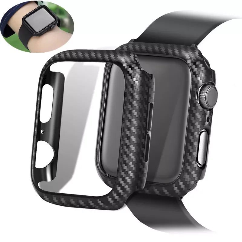 

Чехол для Apple Watch, чехол для Apple watch 6 5 4 3, 44 мм/40 мм, защитная рамка для iwatch 42 мм 38 мм, углеродный чехол
