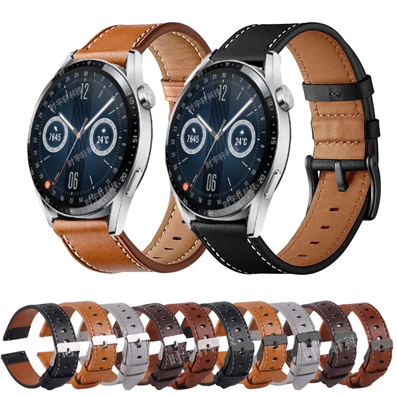 

Leather Band For Huawei Watch GT 3 GT3 42mm 46mm Strap 20mm 22mm Sports Bracelet Watch 3/GT 2 Pro/3 Pro 43mm/Runner/2E Watchband